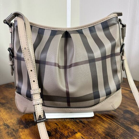 Burberry Hartham Crossbody Bag Smoked Check Plaid - Picture 1 of 16